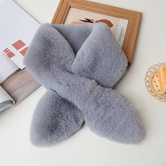 Rex Rabbit Whole Fur Plush Scarf for Men Thickening Cross Scarf