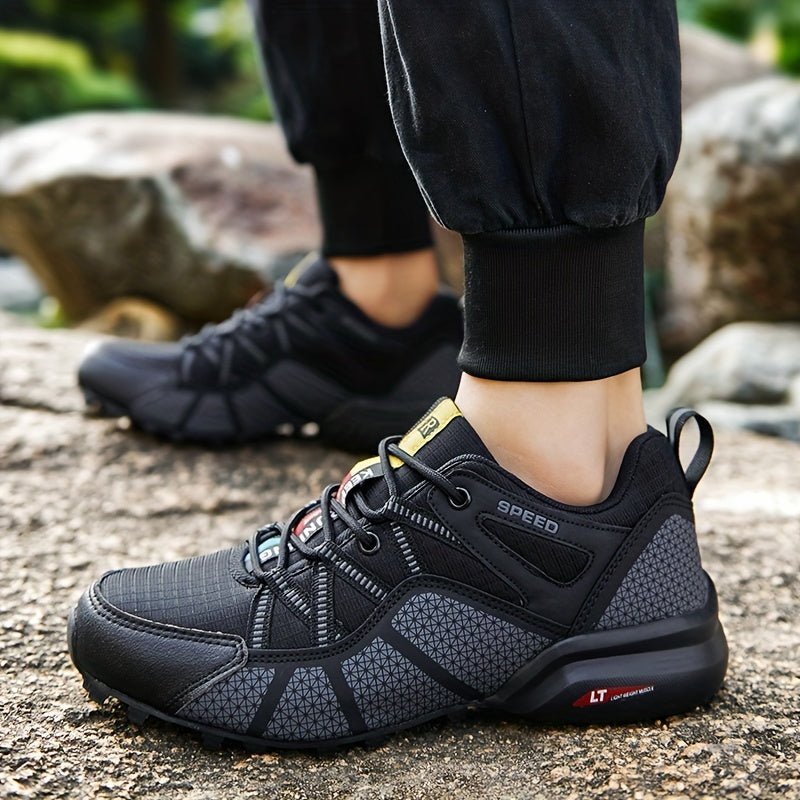 Men's Lace Up Hiking Shoes, Durable & Breathable, Anti-Skid for Camping