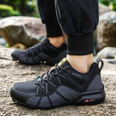 Men's Lace Up Hiking Shoes, Durable & Breathable, Anti-Skid for Camping