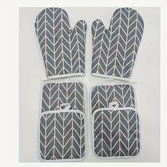 6pc Oven Mitts & Pot Holders BBQ Gloves Silicone Non Slip Kitchen Glove