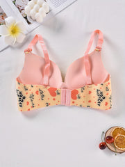 Floral Print Push Up Bra Women's Lingerie