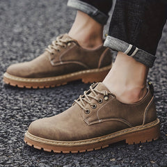Men's Lace Up Stitched Work Shoe Casual Durable Outdoor Walking Shoes
