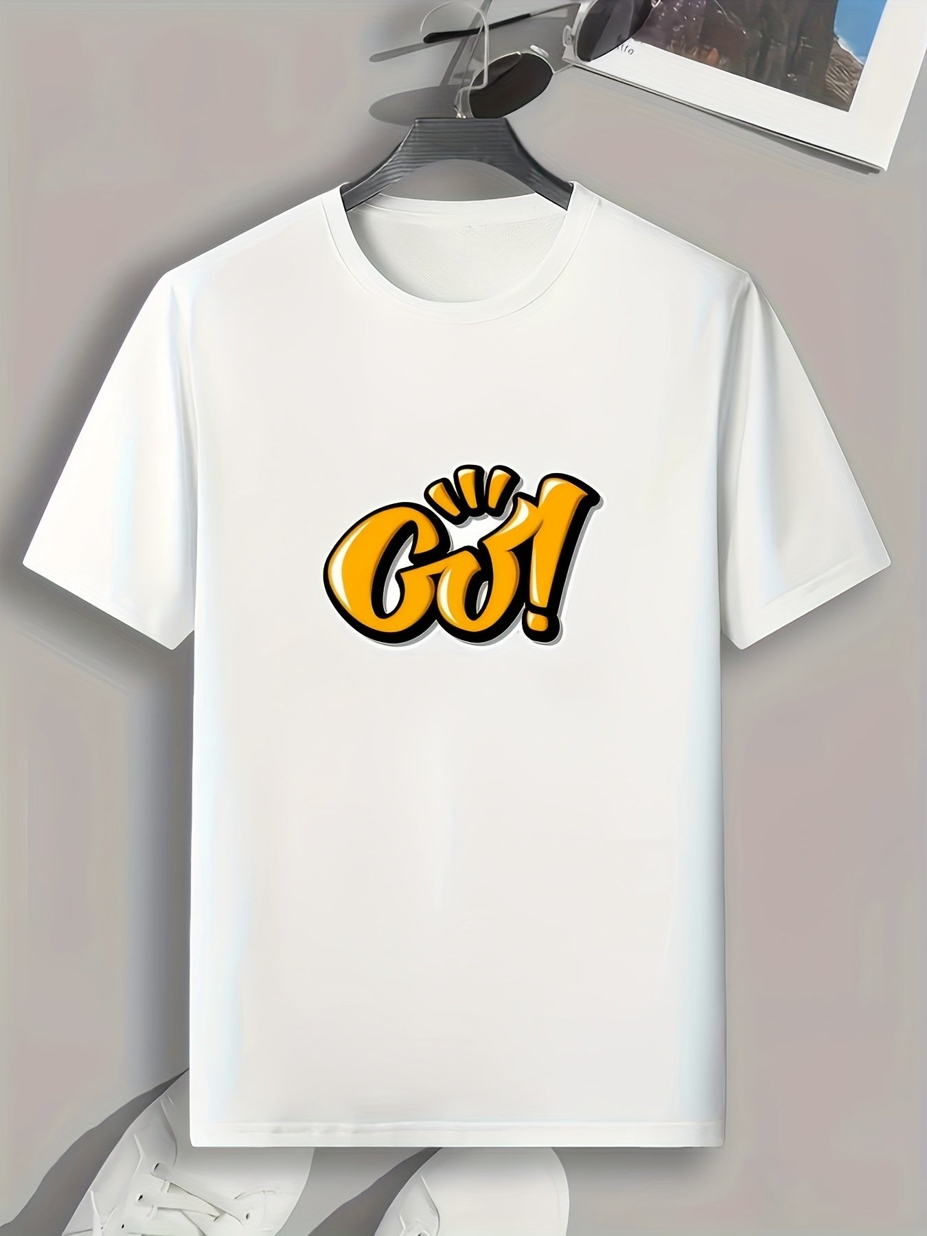 Men's 'Go' Print Graphic T-shirt for Summer