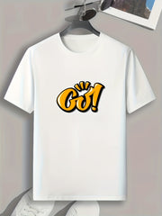 Men's 'Go' Print Graphic T-shirt for Summer