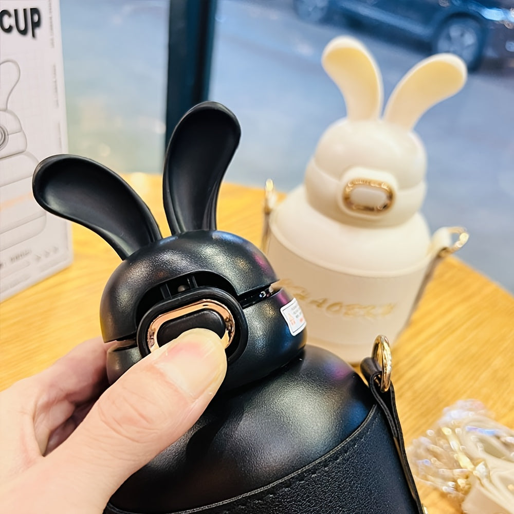 580ml Outdoor Bunny Ears Water Bottle with Straw