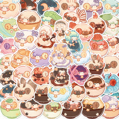 50pcs Magical Lamb Waterproof Stickers for Desserts