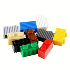 KIDNOAM 69 Small Pellets 1x2 Building Block Toys with Ripple Tiles