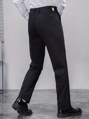 Men's Solid Stretch Dress Pants for Spring Summer Business