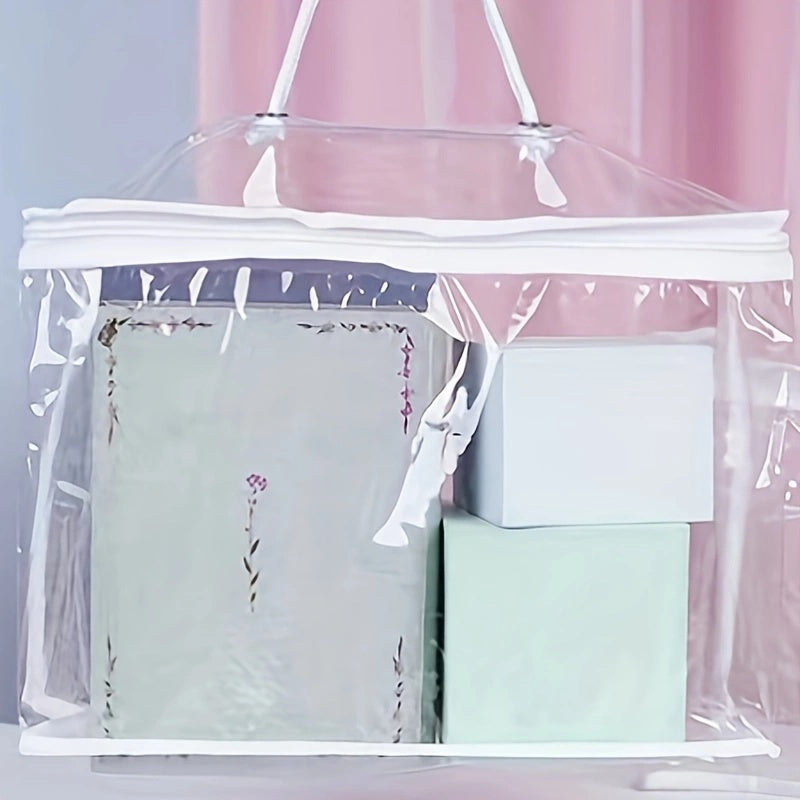 Clear PVC Quilt Storage Bag - Dustproof Bedding Organizer