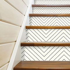 Nordic Geometric Line Pattern Stair Decal 106 2x18 01cm