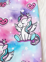 Girls' Unicorn Cartoon Pants Full Print Jogger Outwear Kids Outfit
