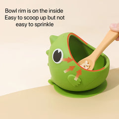 Dinosaur Silicone Bowl Anti-fall and Anti-scalding Tableware