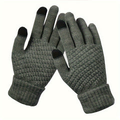 Knitted Winter Touch Screen Gloves Warm Full Finger Stretchy Men Women