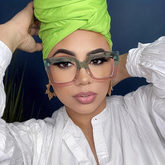 Y2K Square Clear Lens Glasses Jelly Block Spectacles Frame