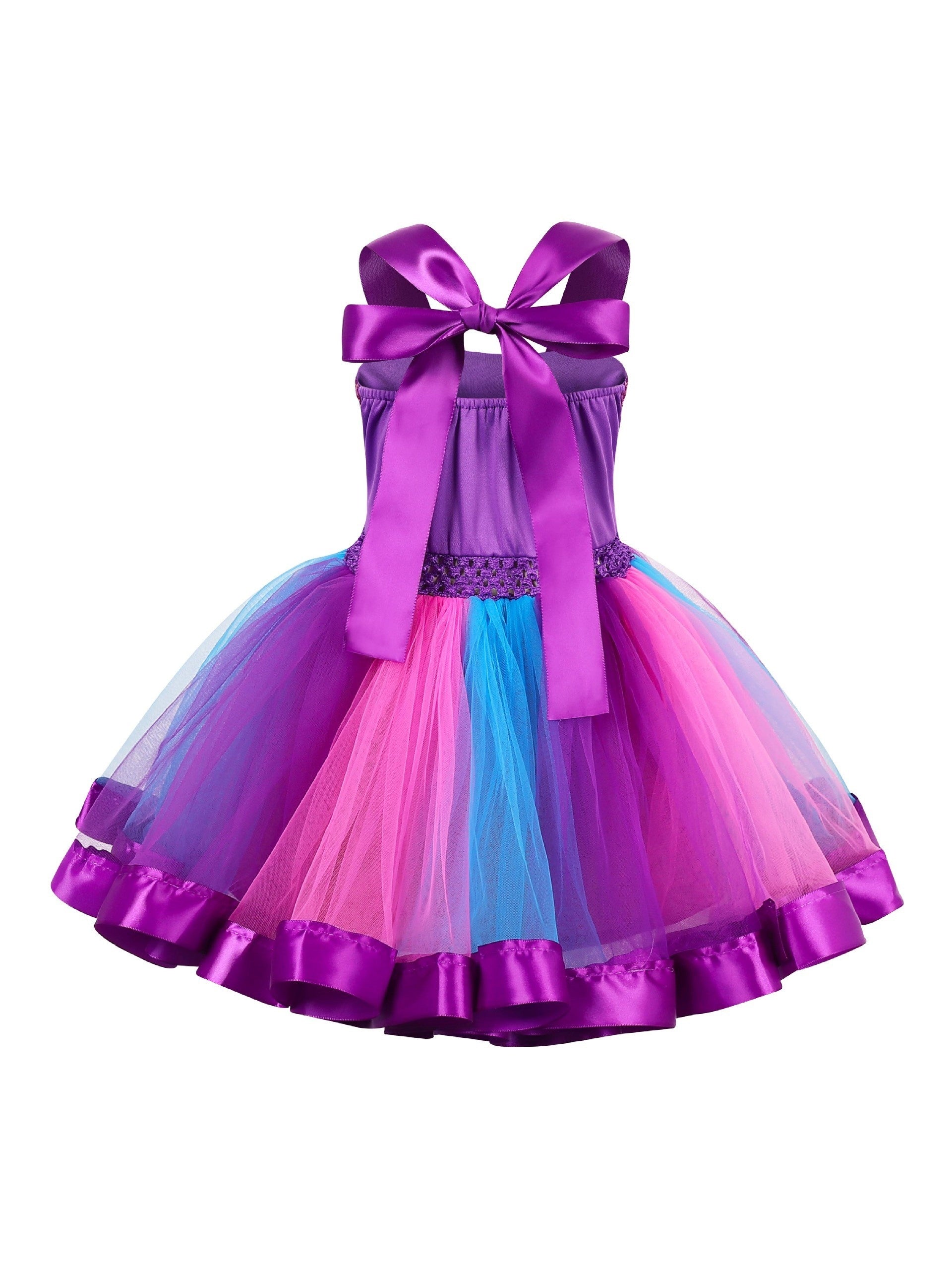 Girls Mermaid Princess Costume Tutu Dress Halloween Halter Neck Dress with Headb