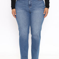 Solid High Rise Stretch Jeans