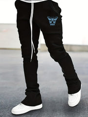 Butterfly Pattern Flared Trousers Men s Casual Stretch Street Style Joggers