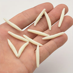 10pcs Bionic Green Worm Fly Larva Scare Toy for Birds Fish