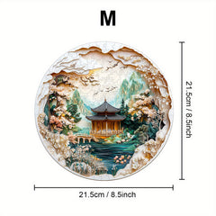 Intricate Mountain Landscape Wooden Puzzle