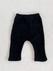 Kids Striped Cotton Long Pants with Pockets for Spring & Autumn