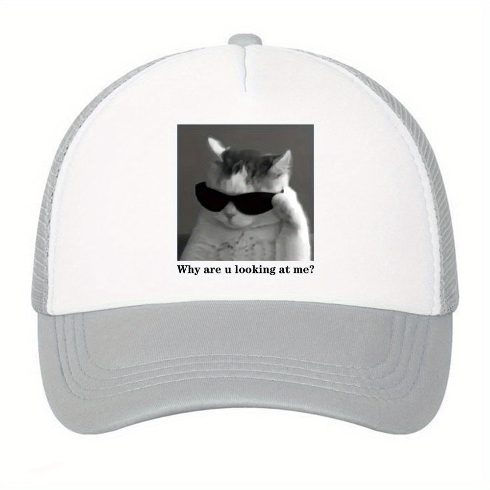 Men's Trucker Hat Mesh Breathable Sunshade Print Hip hop Cap