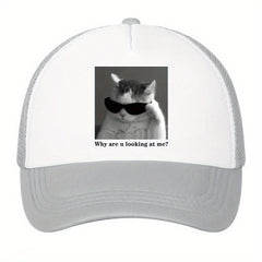 Men's Trucker Hat Mesh Breathable Sunshade Print Hip hop Cap