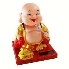 Small Monk Car Creative Ornaments Nodding Knocking Wooden Fish Doll