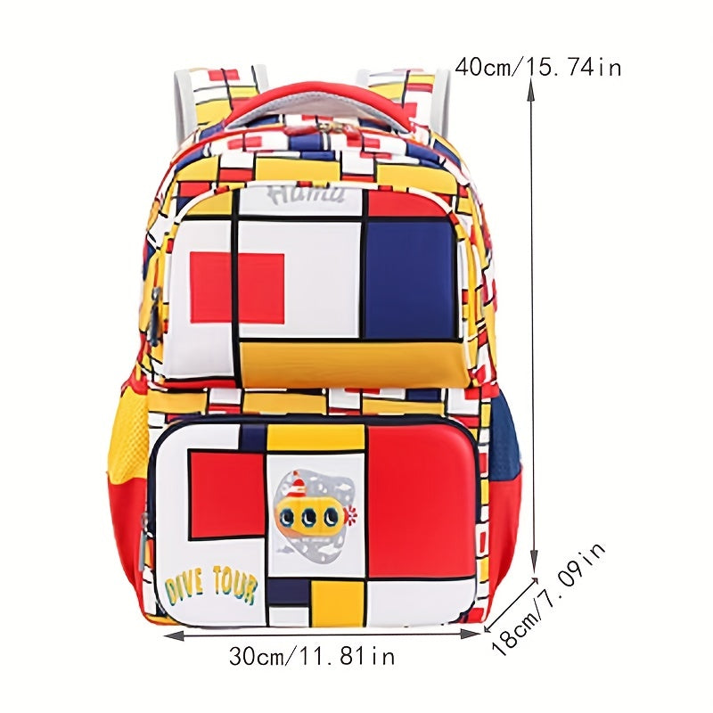 Geometric Pattern Backpack for Kids Ages 3-12