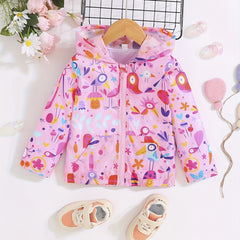 Toddler Girls Animal Print Long Sleeve Coat