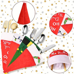 Christmas Santa Hat Silvery Storage Set Christmas Table Decorations
