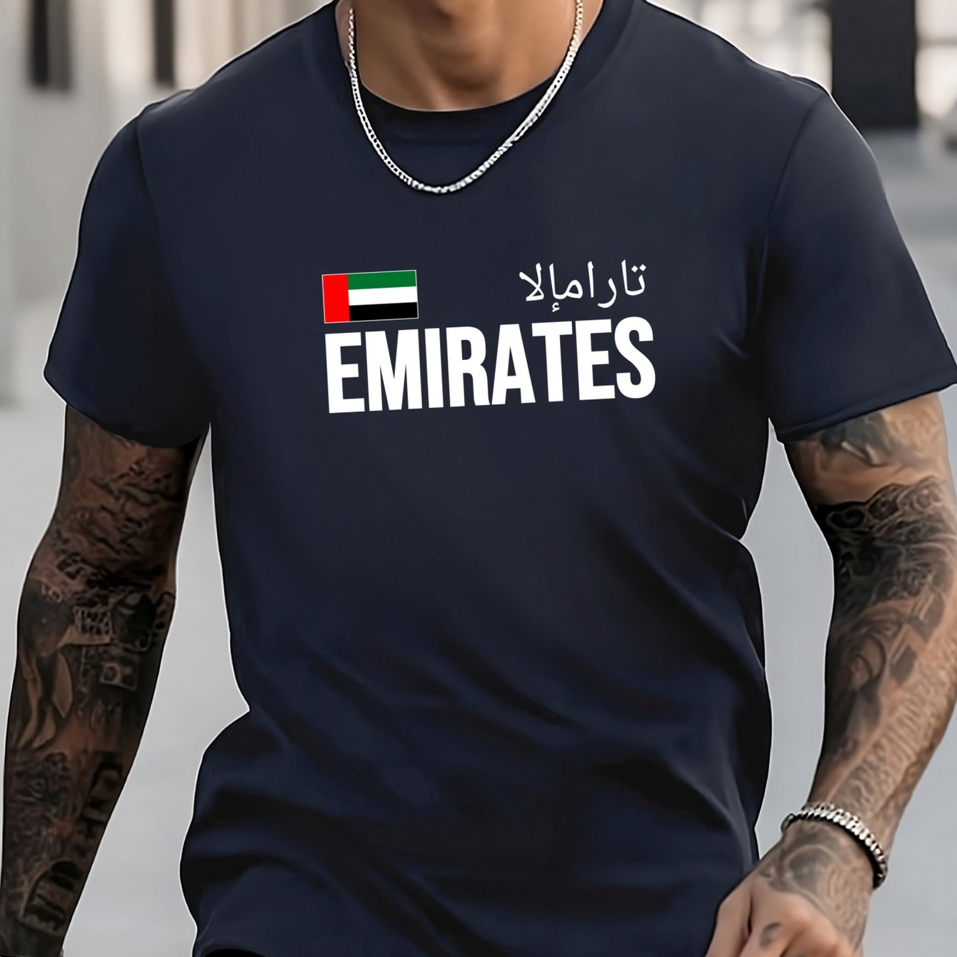 Letter Pattern Print Men's Crew Neck T shirt for Summer