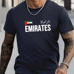 Letter Pattern Print Men's Crew Neck T shirt for Summer