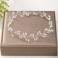Bridal Hairband Pearl Crystal Beaded Hair Accessories Wedding