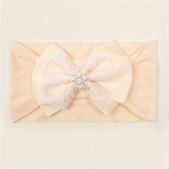 Fall Pearl Nylon Bow Baby Headband
