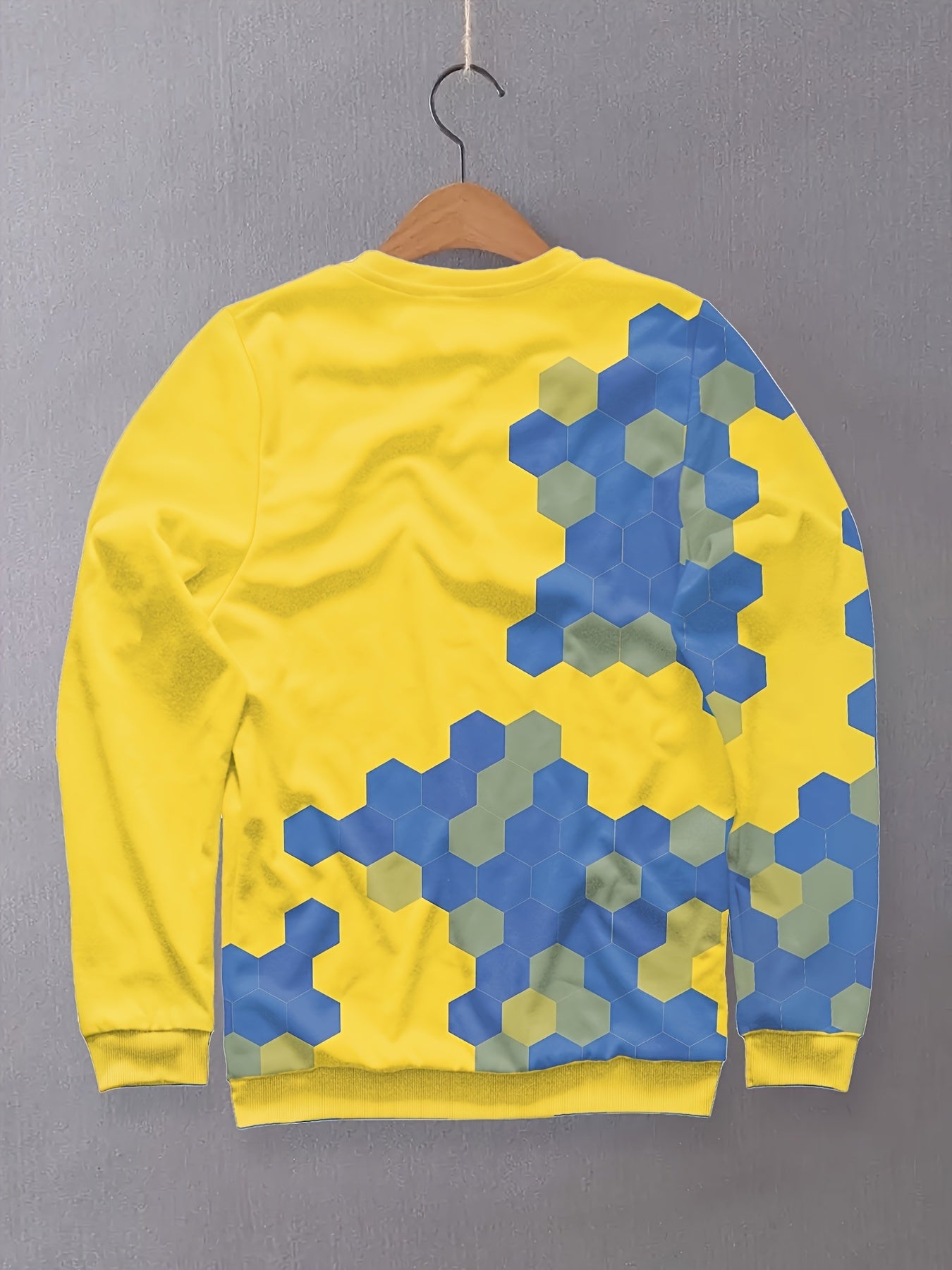 Clash Hexagon Pattern Sweatshirt For Kids Boy's Top