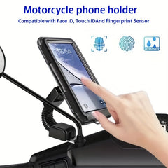 360 Adjustable Motorcycle Phone Holder Waterproof with TPU Touch Screen