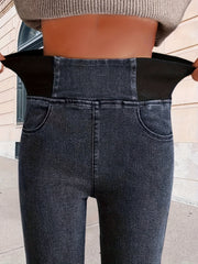 Colorblock High Rise Skinny Jeans