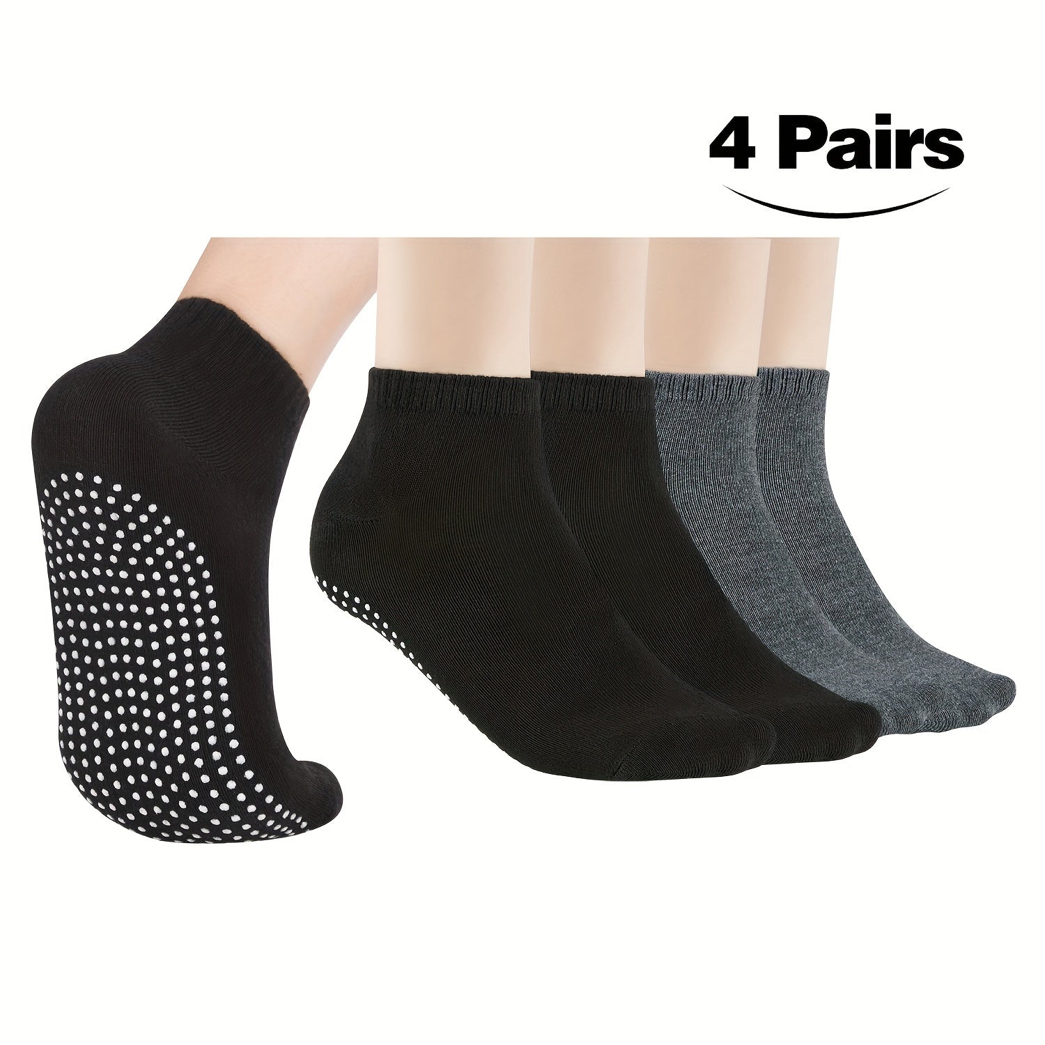4 Pairs Women's Yoga Socks Indoor Non slip Socks Sports Socks Pilates