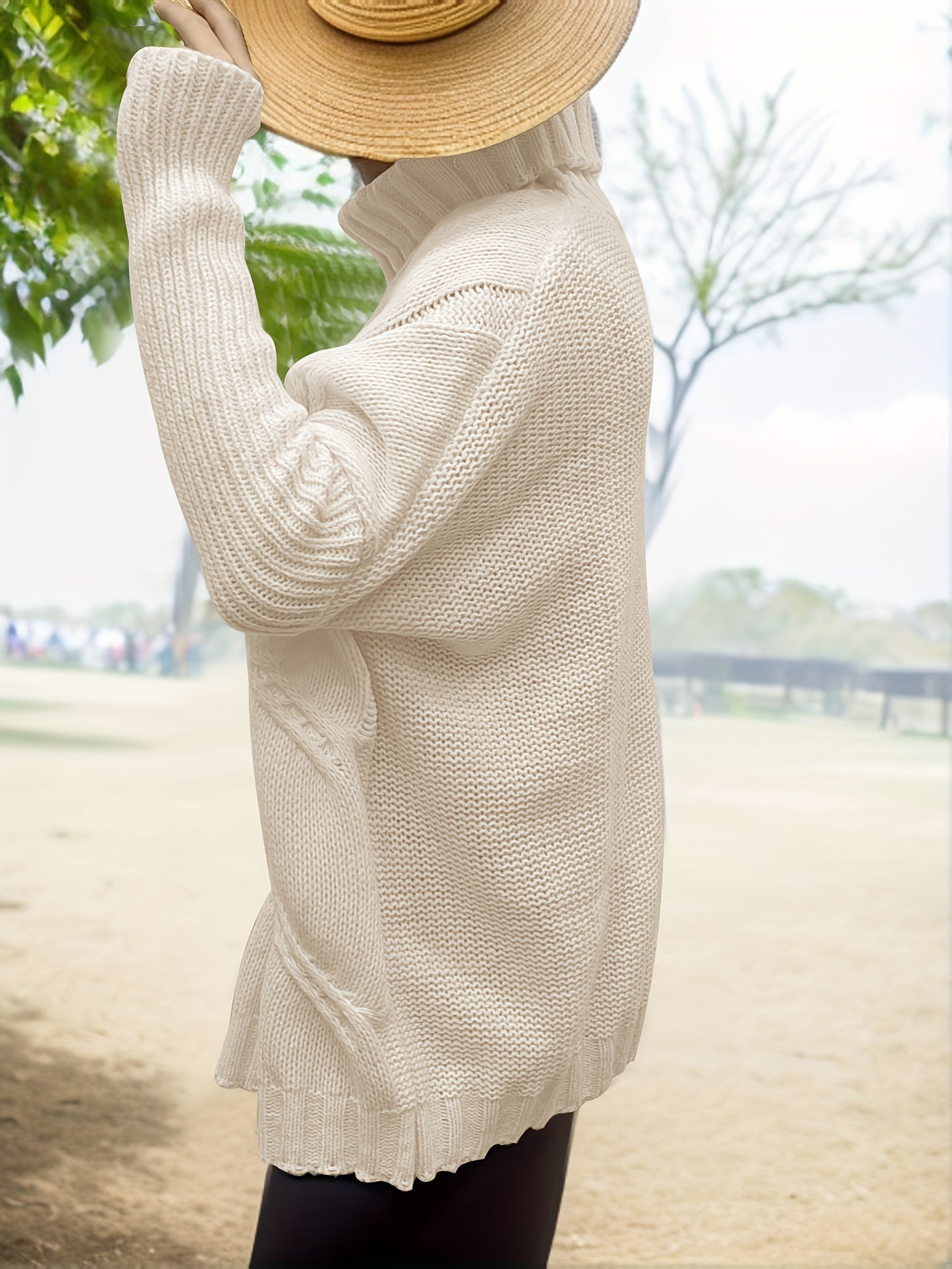 Long Sleeve Turtleneck Sweater Women's Oversized Pullover