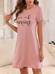 Soft & Comfy Short Sleeve Lounge Dress Women's Loungewear