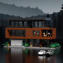 Classic Movie Modern Villa Street Scene Building Set Toy Model