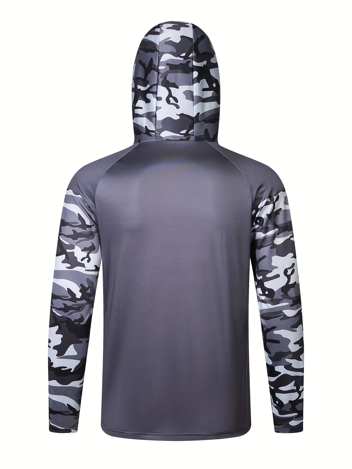 Men's Camo UPF 50 Sun Hoodie w/ Mask Long Sleeve Quick Dry Top