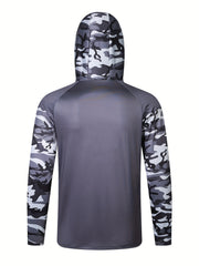 Men's Camo UPF 50 Sun Hoodie w/ Mask Long Sleeve Quick Dry Top