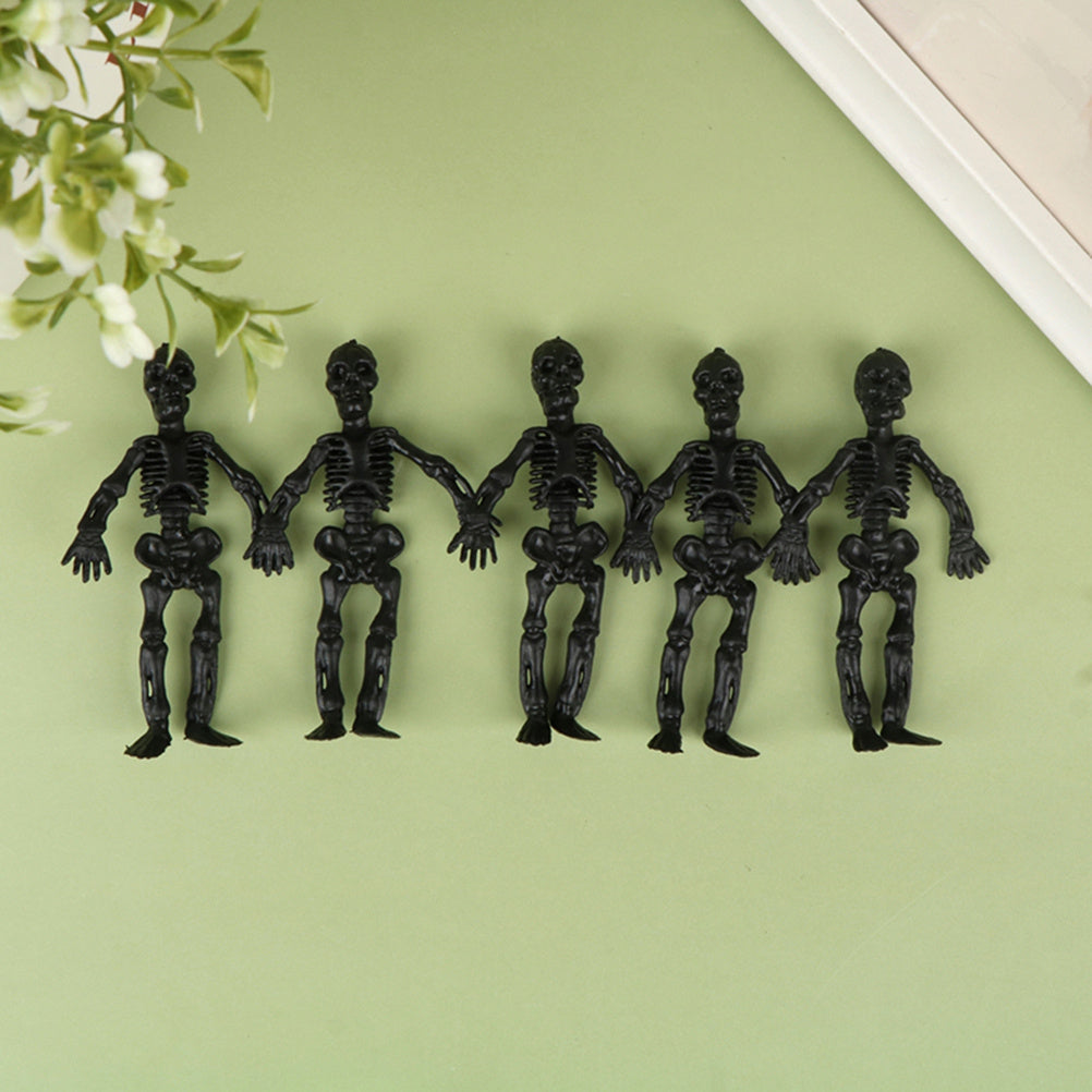 5Pcs Mini Skull Doll PVC Skeleton Zombie Toy Halloween Decor