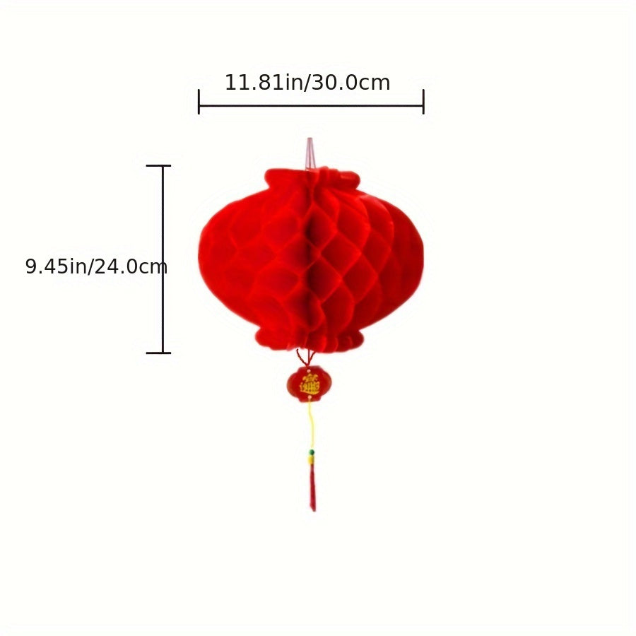 2pcs Year's Paper Lanterns String Honeycomb Shaped Folding Lanterns