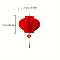 2pcs Year's Paper Lanterns String Honeycomb Shaped Folding Lanterns