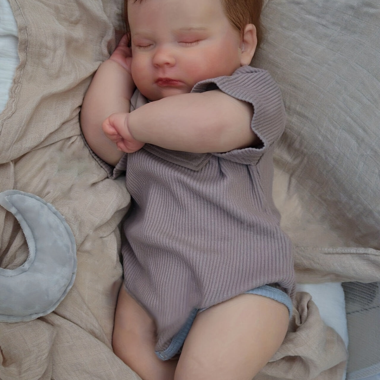 50 8 Cm Realistic Reborn Doll Hand painted Sleeping Boy Genesis Pattern