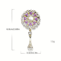 Vintage Style Pearl Brooch Flower Shape Pin For Ladies