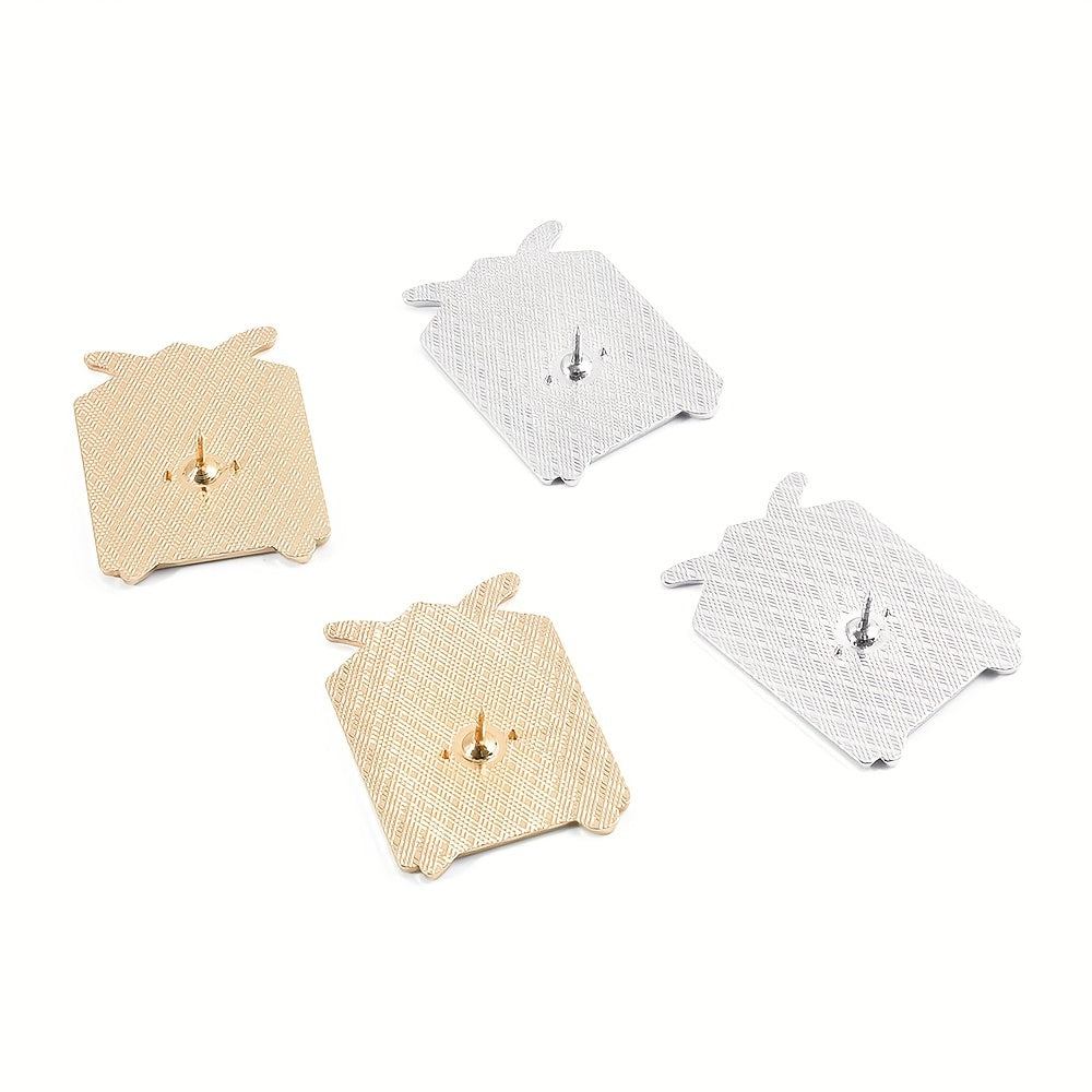 4pcs Shield Brooch Wing Cross Enamel Pin Metal Badge for Girls