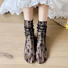 Floral Lace Mesh Socks Women's Stockings